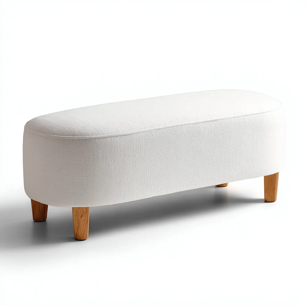 Banco de entrada - madera - tapizado - 118x42x45 cm - blanco - diseño moderno-Havenupbay