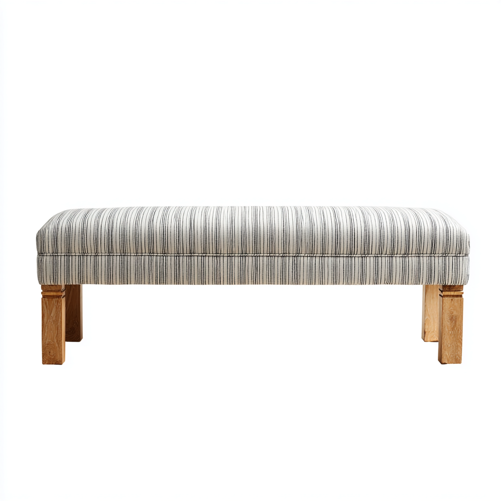 Banco de entrada - madera - tapizado - 115x40x46 cm - blanco-negro - diseño clásico-Havenupbay