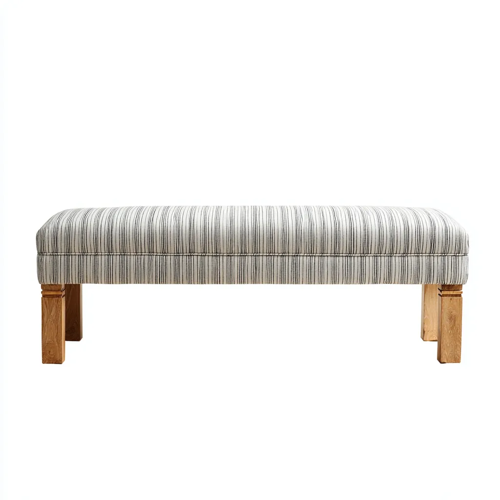 Banco de entrada - madera - tapizado - 115x40x46 cm - blanco-negro - diseño clásico-Havenupbay