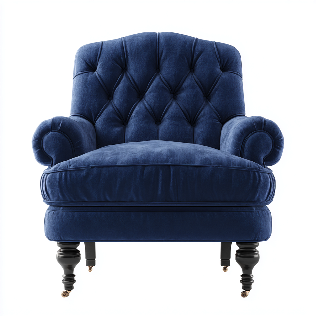 Sillones - terciopelo - 94x92x102 cm - azul marino-negro - diseño clasico-Havenupbay