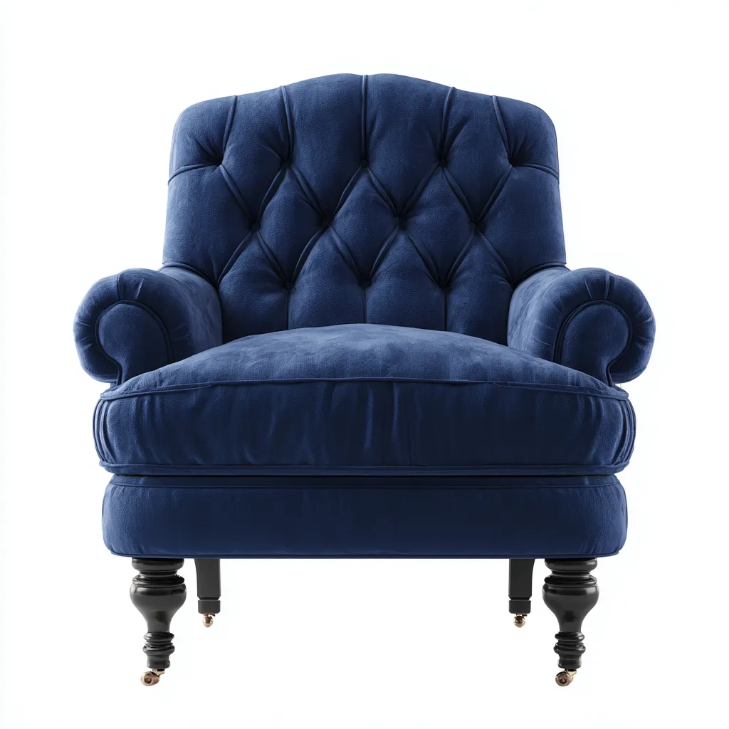 Sillones - terciopelo - 94x92x102 cm - azul marino-negro - diseño clasico-Havenupbay