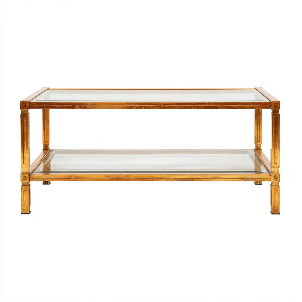 Mesa de centro-metal-vidrio-108x54x44 cm-dorado-transparente-diseno moderno-Havenupbay