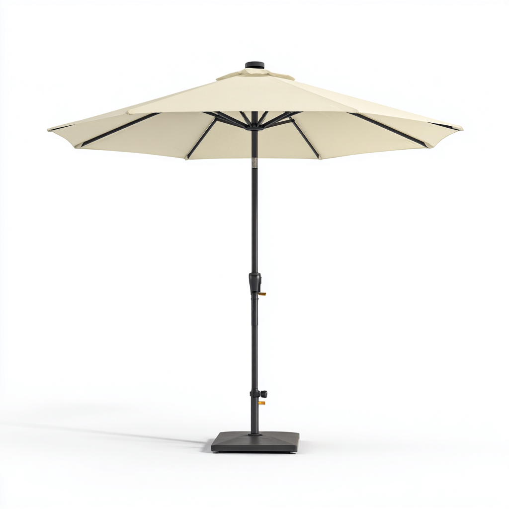 Sombrillas de jardín - poliéster - 270x265 cm - beige - estilo moderno con base para terraza y jardín-Havenupbay