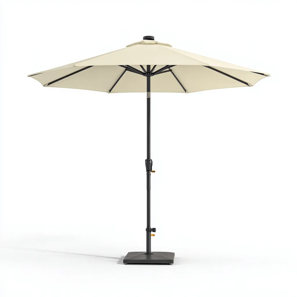 Sombrillas de jardín - poliéster - 270x265 cm - beige - estilo moderno con base para terraza y jardín-Havenupbay