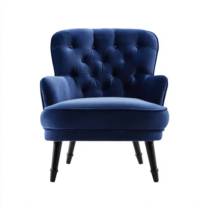 Sillones - terciopelo - 88x85x94 cm - azul marino-negro - diseño clasico-Havenupbay