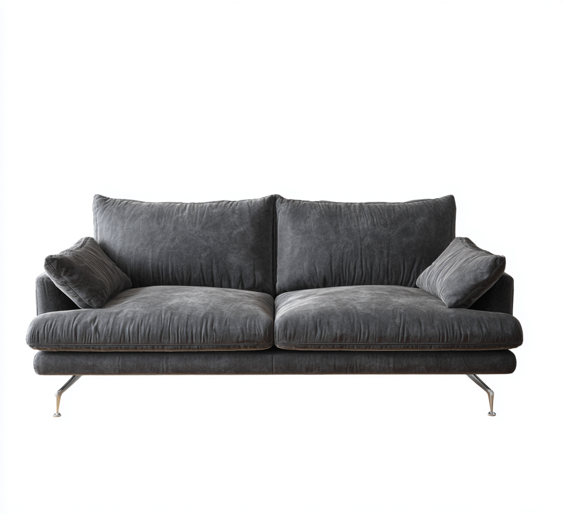 Sofás de 3 plazas - tela - 210x100x90 cm - gris oscuro - estilo moderno-Havenupbay