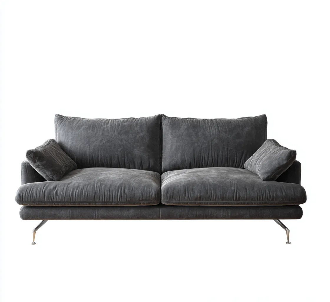 Sofás de 3 plazas - tela - 210x100x90 cm - gris oscuro - estilo moderno-Havenupbay