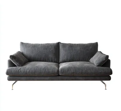 Sofás de 3 plazas - tela - 210x100x90 cm - gris oscuro - estilo moderno-Havenupbay