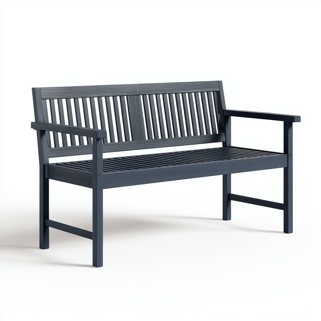 Banco de jardín - madera - 130x55x85 cm - gris oscuro - estilo clásico-Havenupbay