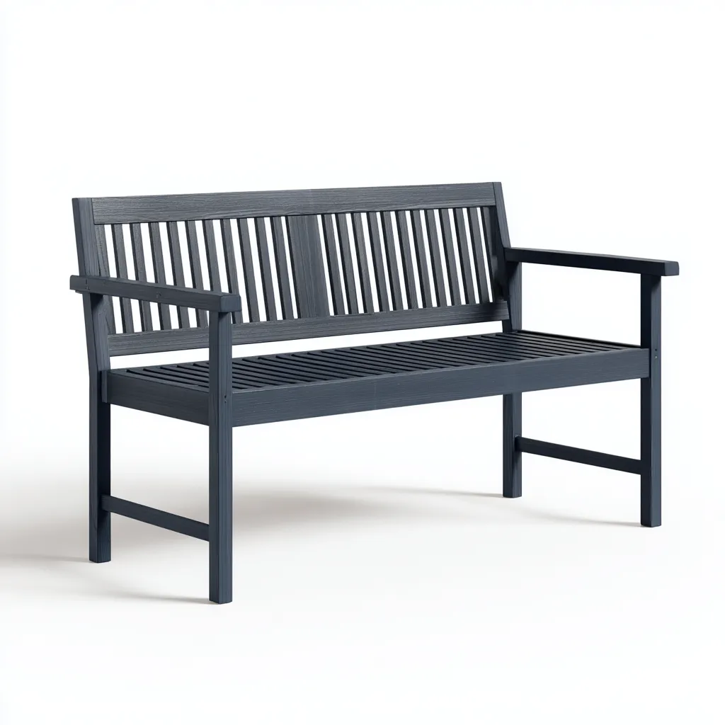 Banco de jardín - madera - 130x55x85 cm - gris oscuro - estilo clásico-Havenupbay