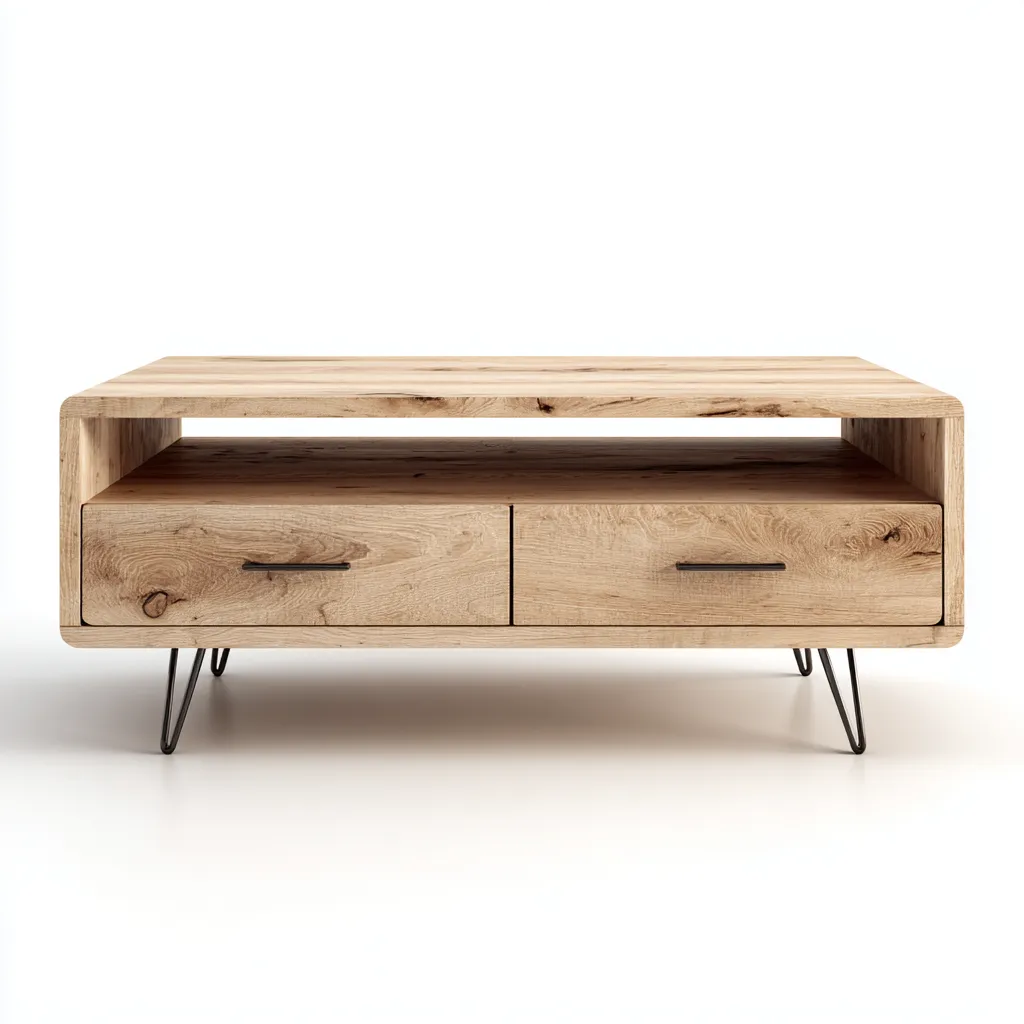 Mesa de centro-madera-metal-115x60x48 cm-marron-diseno moderno-Havenupbay
