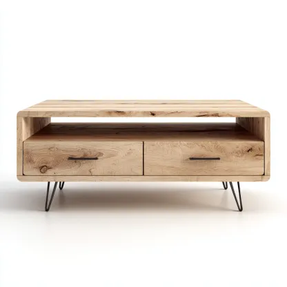 Mesa de centro-madera-metal-115x60x48 cm-marron-diseno moderno-Havenupbay