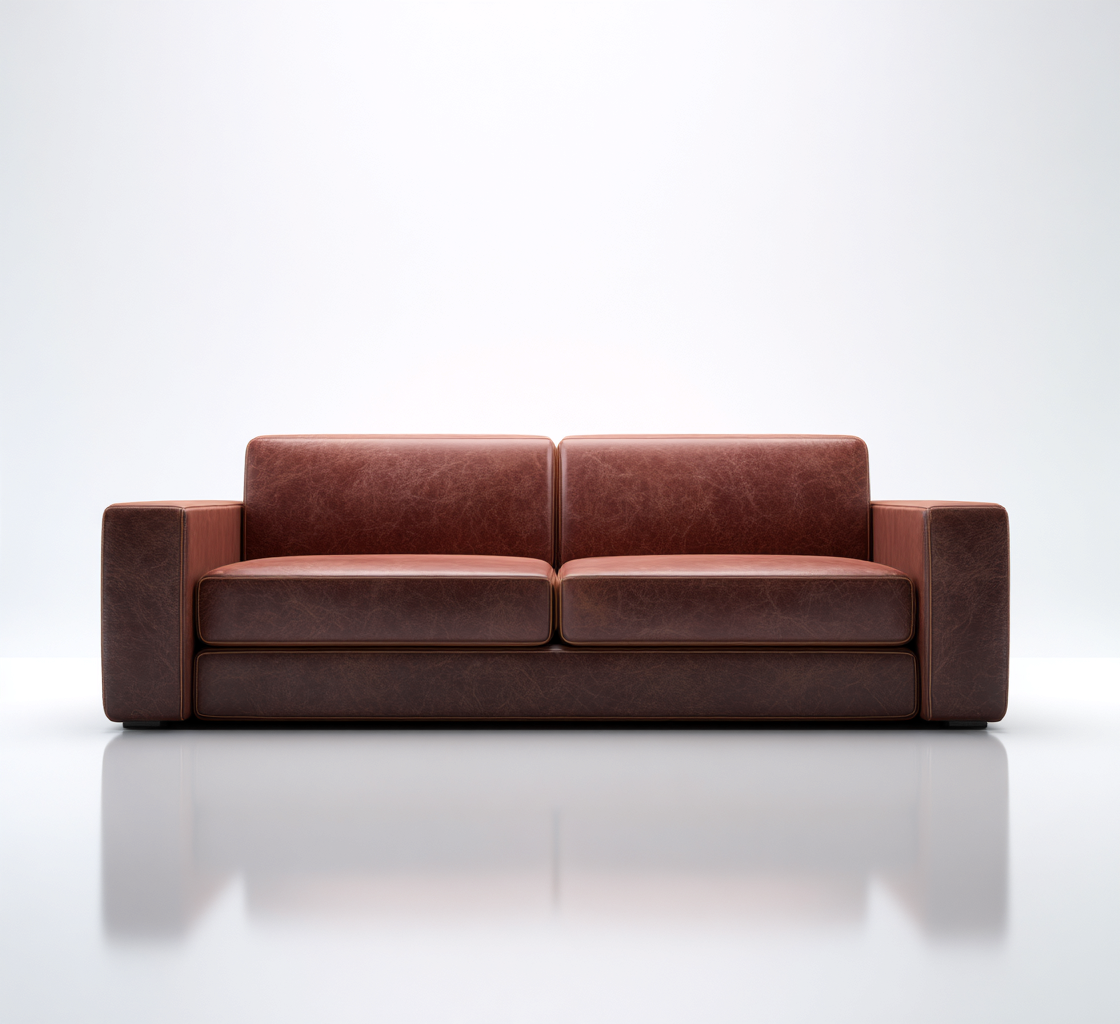 Sofás de 3 plazas - piel sintética - 225x90x82 cm - marrón - estilo minimalista-Havenupbay