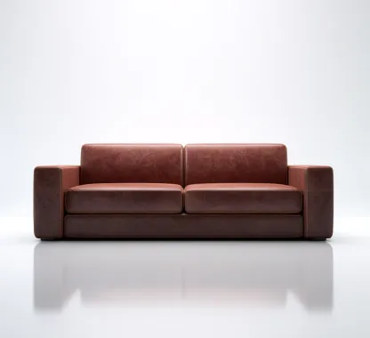 Sofás de 3 plazas - piel sintética - 225x90x82 cm - marrón - estilo minimalista-Havenupbay