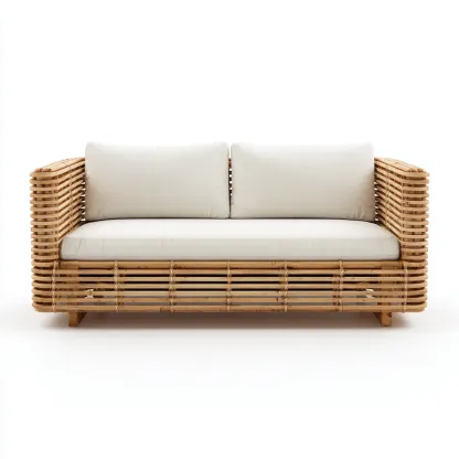 Sofás de jardín - ratán - 189x82x85 cm - beige - diseño moderno-Havenupbay