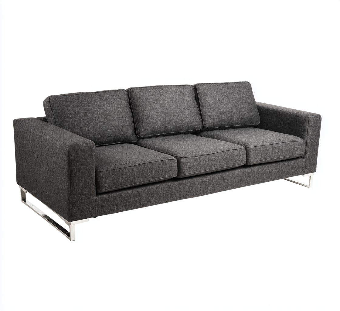 Sofás de 3 plazas - tela - 225x90x85 cm - gris oscuro - estilo moderno-Havenupbay