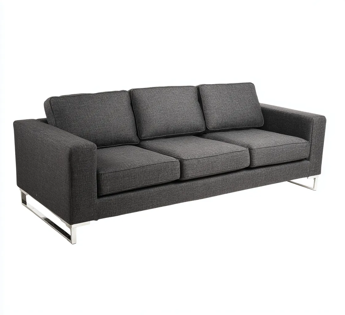 Sofás de 3 plazas - tela - 225x90x85 cm - gris oscuro - estilo moderno-Havenupbay