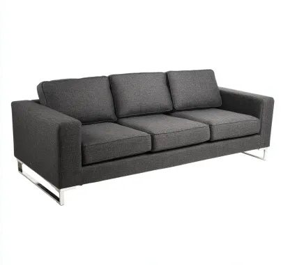 Sofás de 3 plazas - tela - 225x90x85 cm - gris oscuro - estilo moderno-Havenupbay