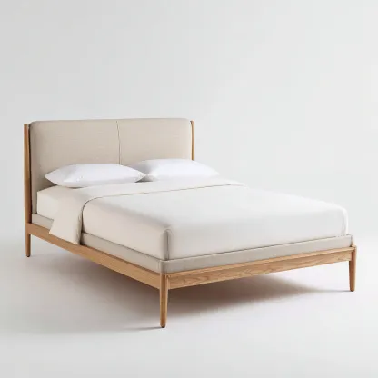 Camas matrimoniales-madera-tela-210x170x112 cm-beige-madera natural-diseño moderno-Havenupbay