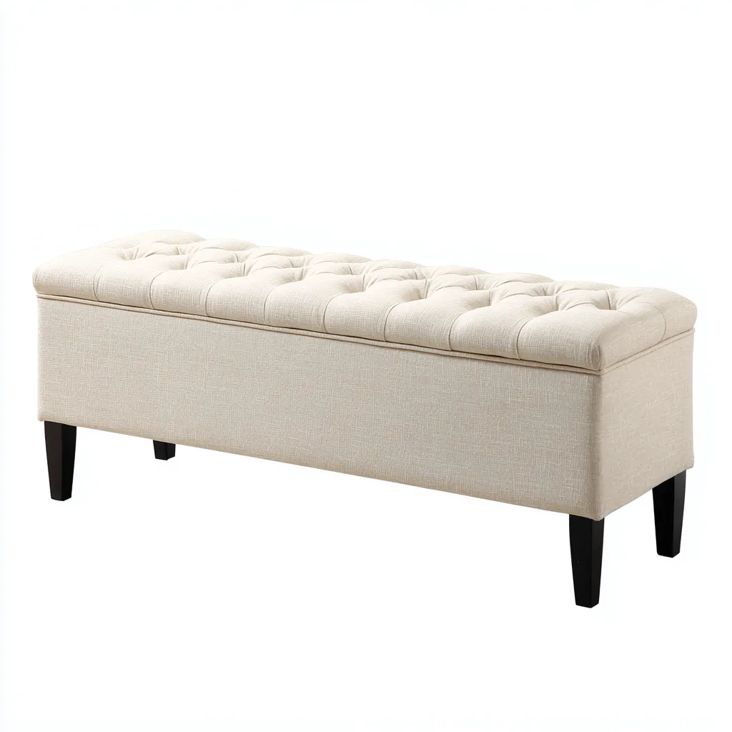 Banco de entrada-tela-madera-118x40x50 cm-crema-negro-estilo funcional moderno-Havenupbay