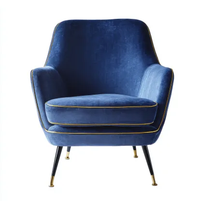 Sillones - terciopelo - 84x80x92 cm - azul marino-negro - diseño moderno-Havenupbay