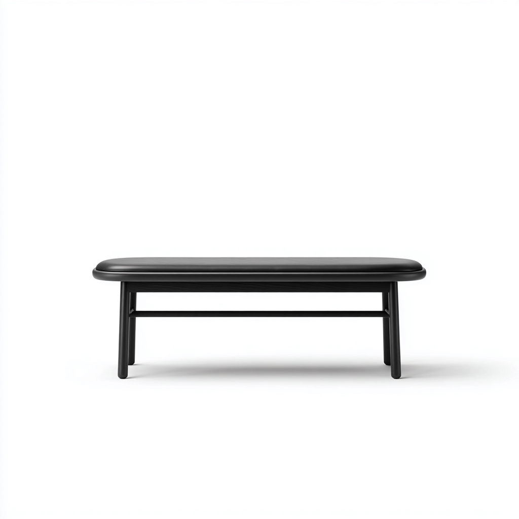 Banco de entrada-cuero-madera-105x36x44 cm-negro-madera negra-estilo moderno minimalista-Havenupbay