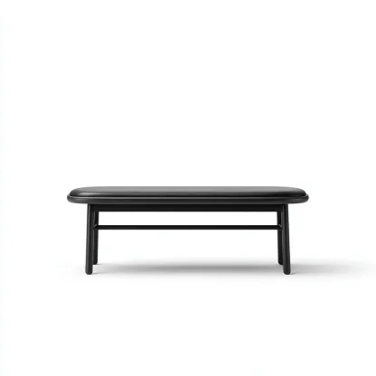Banco de entrada-cuero-madera-105x36x44 cm-negro-madera negra-estilo moderno minimalista-Havenupbay