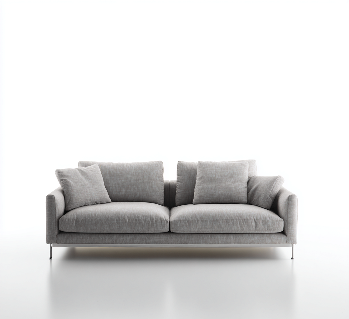 Sofás de 3 plazas - tela - 218x94x86 cm - gris claro - diseño moderno-Havenupbay