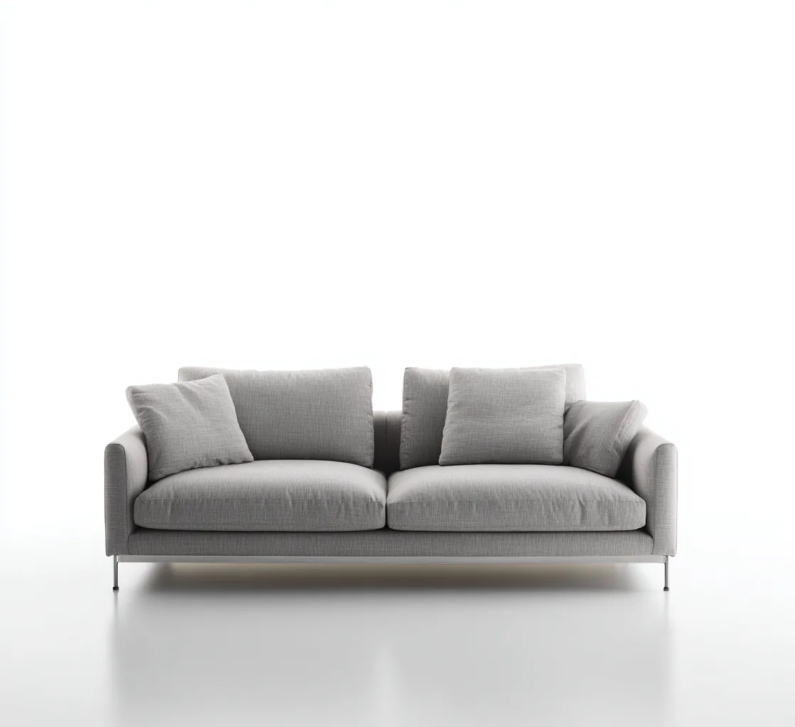 Sofás de 3 plazas - tela - 218x94x86 cm - gris claro - diseño moderno-Havenupbay