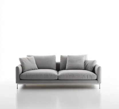 Sofás de 3 plazas - tela - 218x94x86 cm - gris claro - diseño moderno-Havenupbay