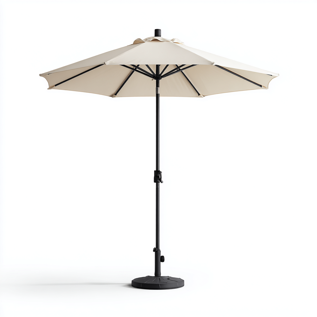 Sombrillas de jardín - poliéster - 240x245 cm - beige - estilo elegante con base para patio y piscina-Havenupbay