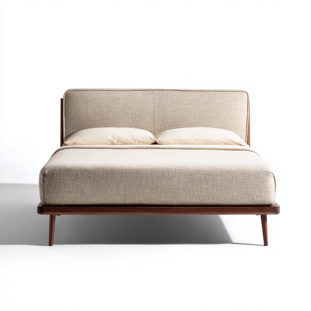 Camas matrimoniales - tapizada en tela - 200x160x108 cm - beige - estilo moderno minimalista-Havenupbay