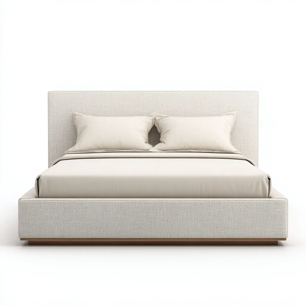 Camas matrimoniales - tapizada en tela - 200x160x120 cm - beige - estilo moderno minimalista-Havenupbay