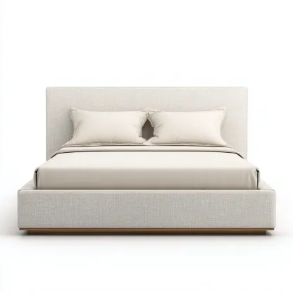 Camas matrimoniales - tapizada en tela - 200x160x120 cm - beige - estilo moderno minimalista-Havenupbay