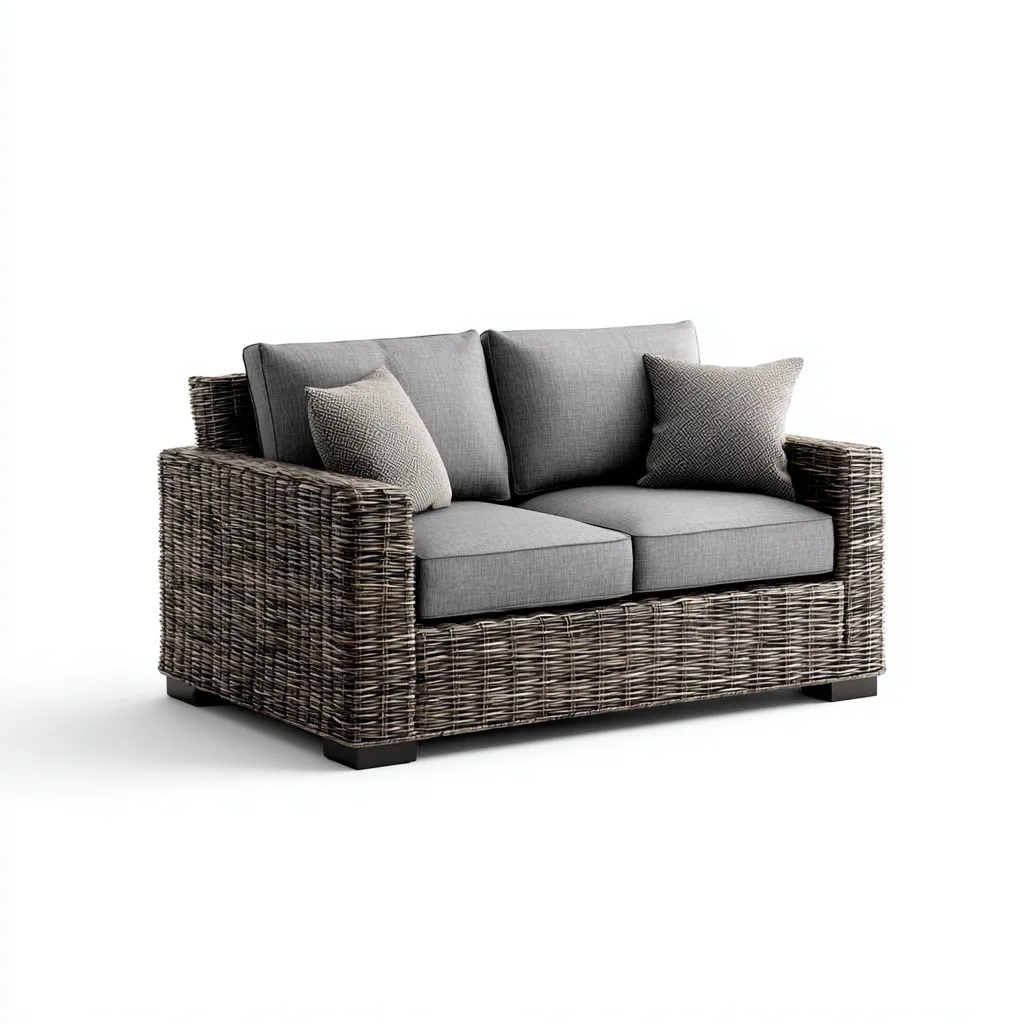 Sofás de jardín - ratán sintético - 145x85x80 cm - gris - diseño moderno-Havenupbay