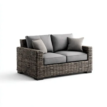 Sofás de jardín - ratán sintético - 145x85x80 cm - gris - diseño moderno-Havenupbay