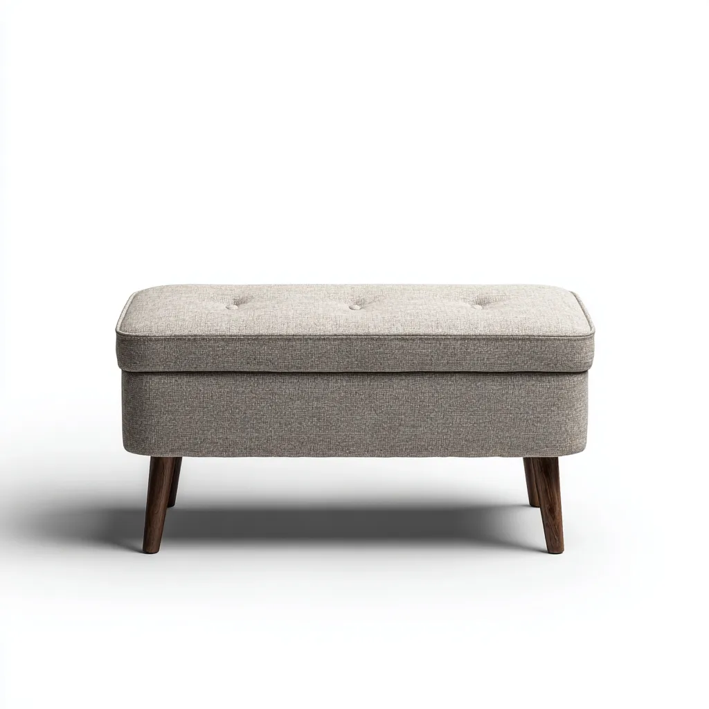 Banco de entrada-tejido-madera-95x40x47 cm-gris claro-estilo nórdico-Havenupbay