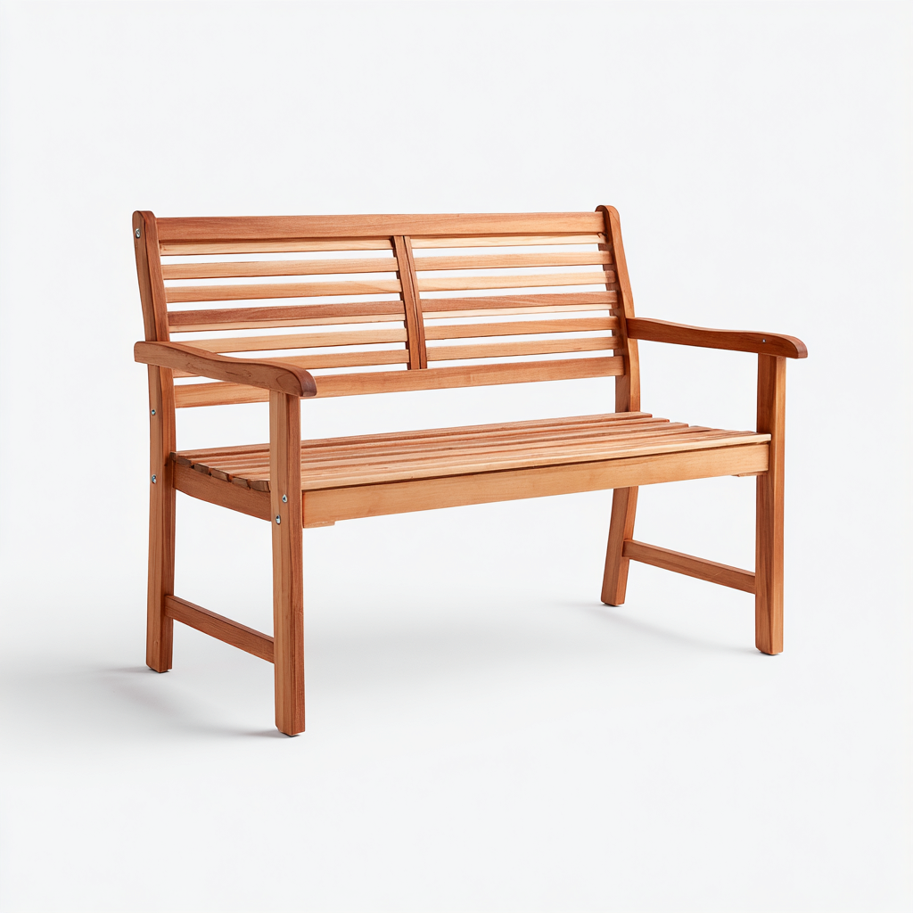 Banco de jardín - madera - 124x60x87 cm - marrón claro - diseño sencillo-Havenupbay