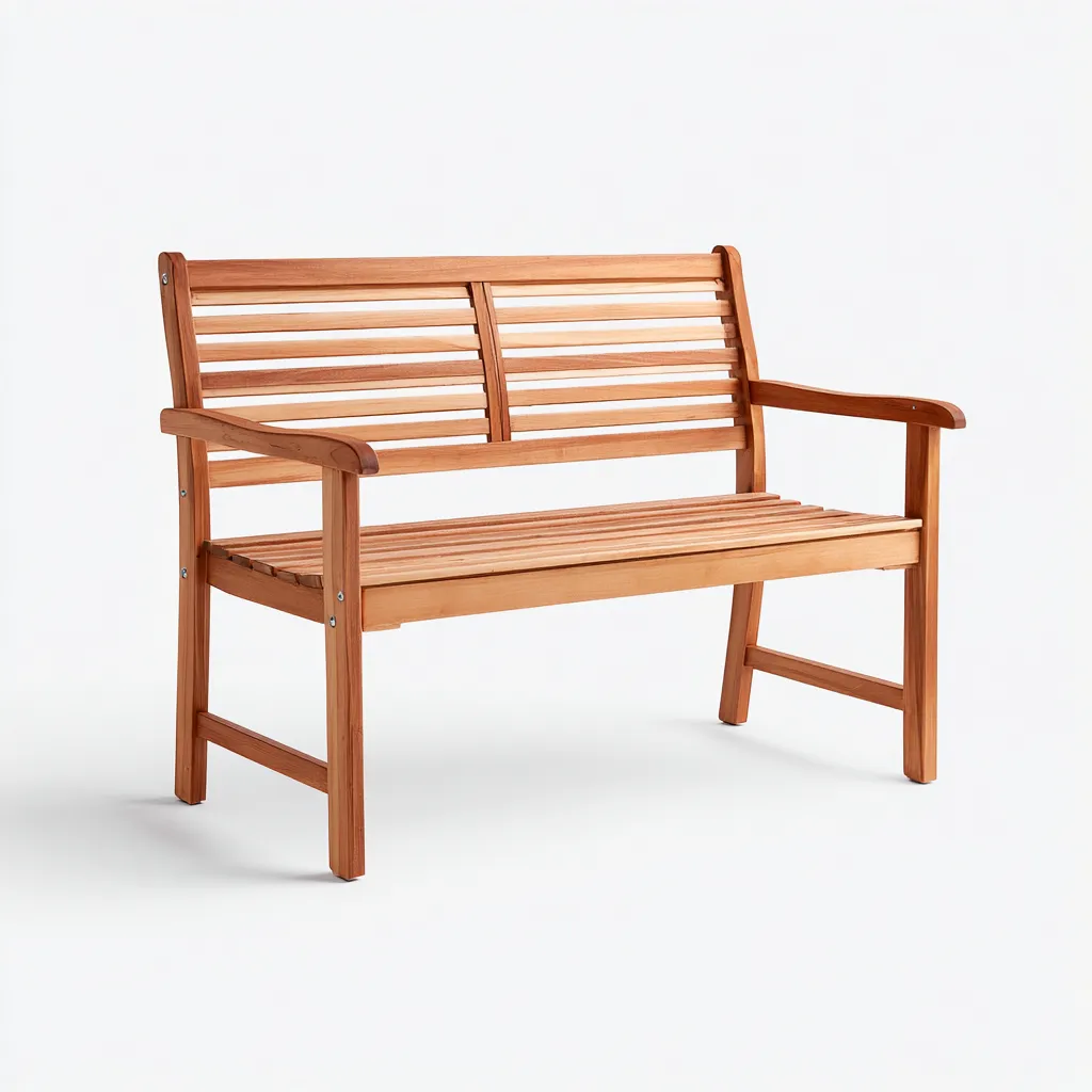 Banco de jardín - madera - 124x60x87 cm - marrón claro - diseño sencillo-Havenupbay