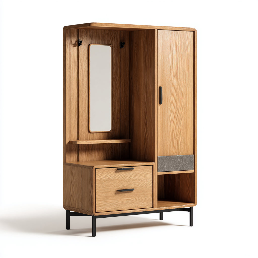 Percheros-madera-100x40x180 cm-roble-diseno moderno-Havenupbay