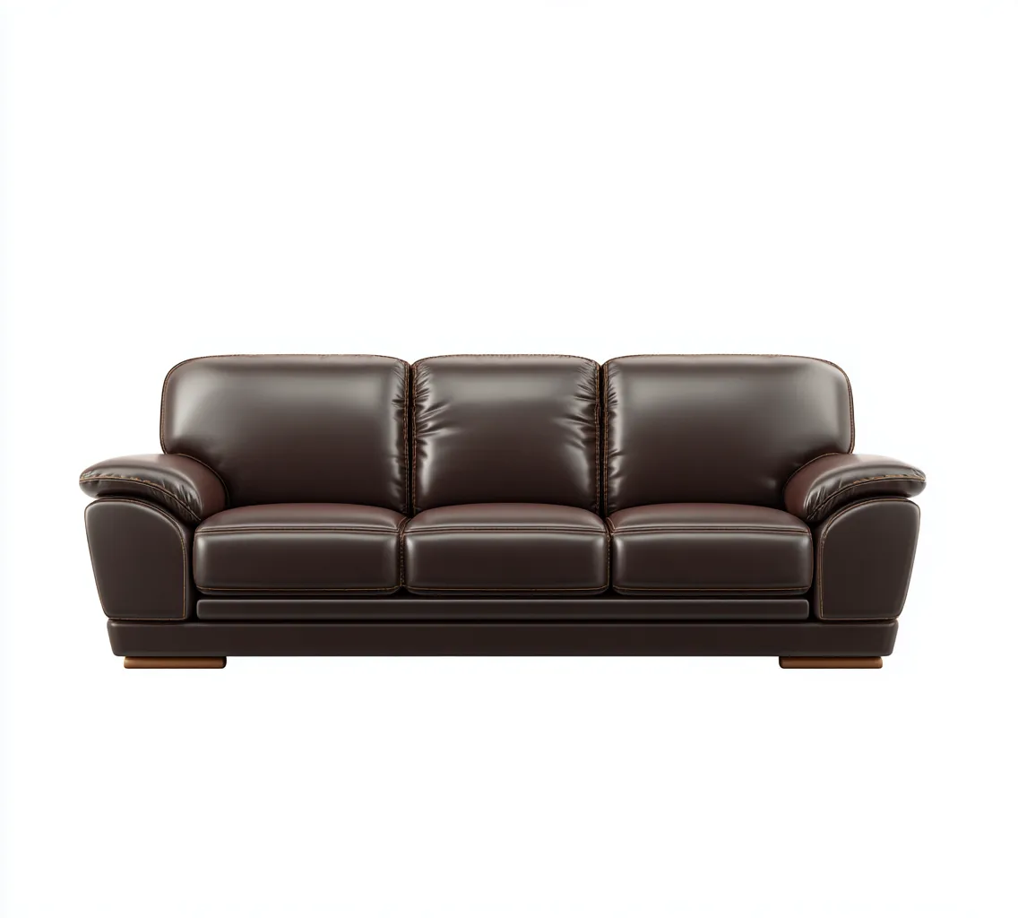 Sofás de 3 plazas - piel sintética - 225x95x90 cm - marrón oscuro - estilo clásico-Havenupbay