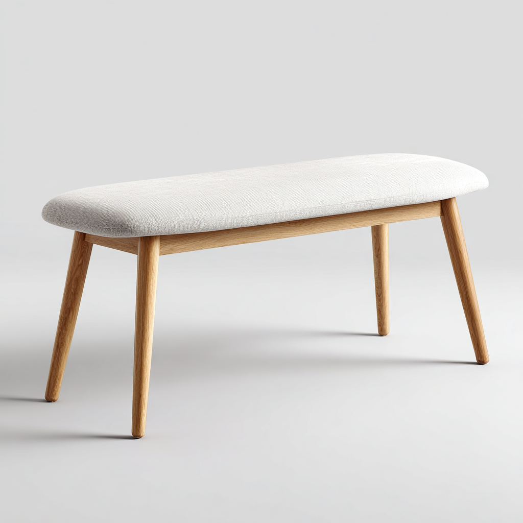 Banco de entrada - madera - tapizado - 115x38x45 cm - beige - diseño nórdico-Havenupbay
