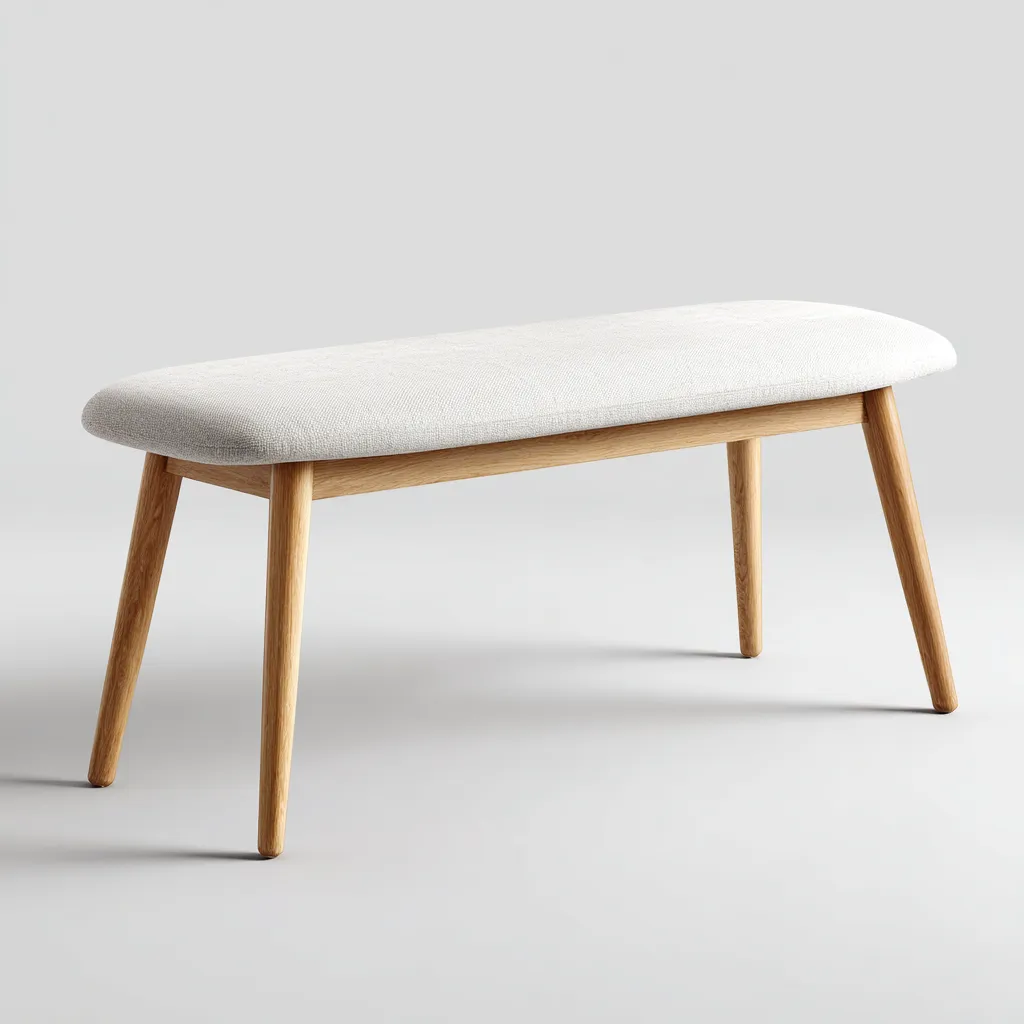 Banco de entrada - madera - tapizado - 115x38x45 cm - beige - diseño nórdico-Havenupbay