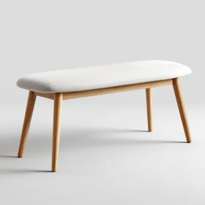 Banco de entrada - madera - tapizado - 115x38x45 cm - beige - diseño nórdico-Havenupbay