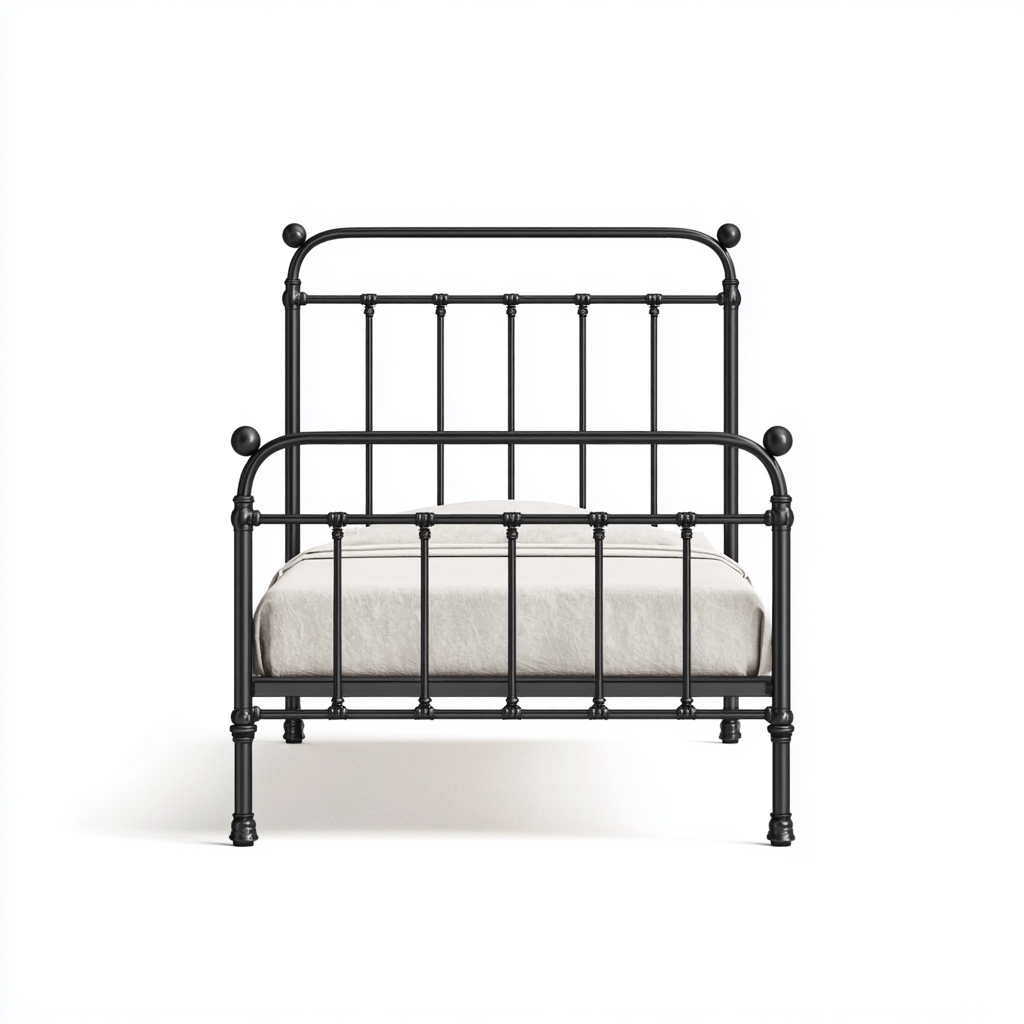 Camas individuales -estructura metálica - 200x100x120 cm - negro - estilo vintage-Havenupbay