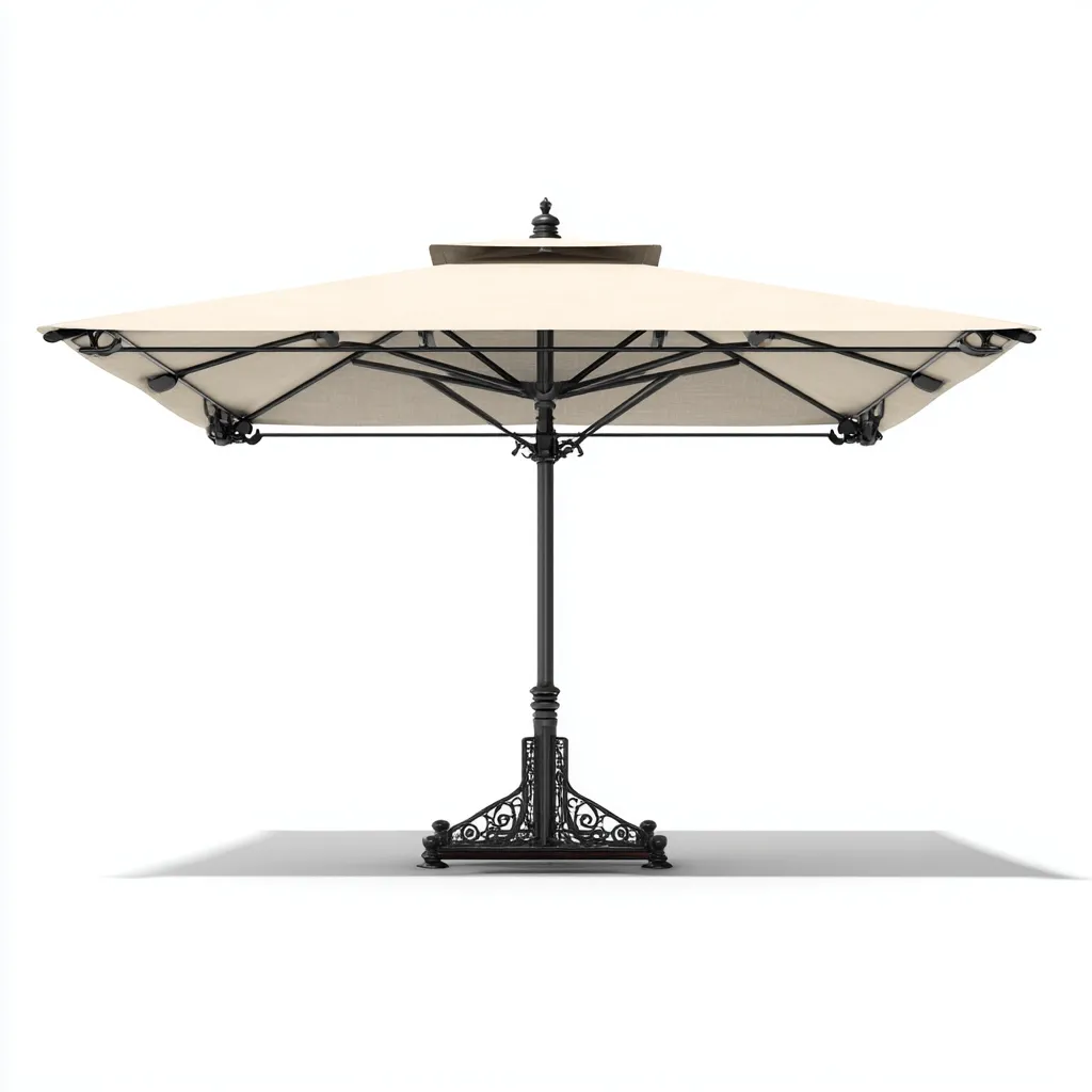 Sombrillas de jardín - poliéster - 310x310x270 cm - beige - estilo clásico con base-Havenupbay