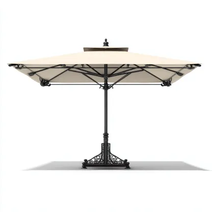 Sombrillas de jardín - poliéster - 310x310x270 cm - beige - estilo clásico con base-Havenupbay