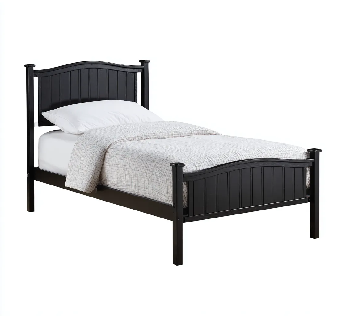 Camas individuales -estructura de madera - 200x100x110 cm - negro - estilo clásico-Havenupbay