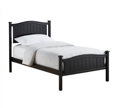 Camas individuales -estructura de madera - 200x100x110 cm - negro - estilo clásico-Havenupbay