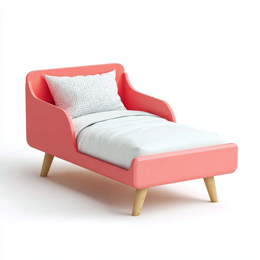 Camas individuales de madera - madera de ingeniería - 190x90x80 cm - rosa-roble - diseño moderno de seguridad-Havenupbay